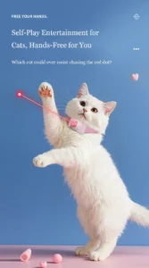 cat laser collar – interactive pet toy with infrared light, hands free teaser wand, and self play entertainment